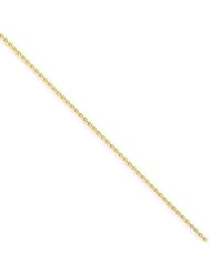 1mm, 14 Karat Yellow Gold, Diamond-Cut, Round Wheat Chain - 6 inch