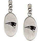 Stainless Steel New England Patriots Logo Dangle Earrings