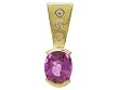 14K Yellow Gold Pink Sapphire and Diamond Pendant
