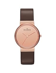 Skagen Perspektiv Womens Three-Hand Leather Watch Dark Brown Skw2065