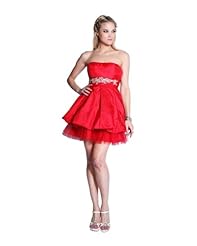 Material: Polyester 
Shoulder: Strapless  
Embellishments: Jeweled  Sheer  
Size Category: Adult 
