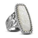 Carolyn Pollack Sterling Silver Carved Mother of Pearl Rodeo Romance Ring