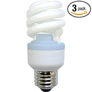 GE 75405-3 10-Watt CFL Spiral Reveal Light Bulb, 40-Watt Output, 3-Pack