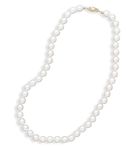 14k 24 Inch 7.5-8mm Gold Clasp