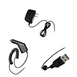 Pantech Breeze II Premium Home Travel Wall Charger + Rapid Car Charger + USB Charge ONLY Cable for Pantech Breeze II