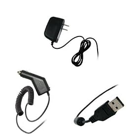 HTC Evo 4G Premium Home Travel Wall Charger + Rapid Car Charger + USB Data Charge Sync Cable for HTC Evo 4G