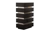 Dark Brown 5 Drawer Chest With Stainless Steel Accents