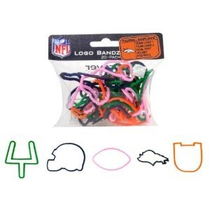 Denver Broncos NFL Logo Bandz Silly Rubber Bands 20PK
