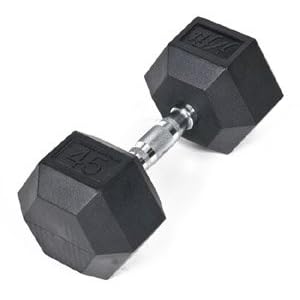 Rubber Dumbbell 50 lb Single