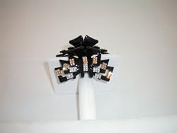 Hair Jaw Clip with crystals topaz and clear