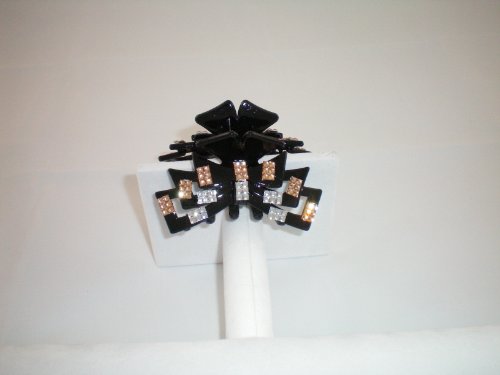 Hair Jaw Clip with crystals topaz and clear