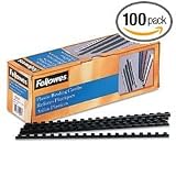 Fellowes 52507, Plastic Combs - Round Back, 5/16, 100 pack, Black
