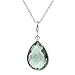 19.50 Ct Green Amethyst 16x12mm Pear Shape Silver Pendant Earrings Set 18
