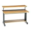 Safco Space Saving Adjustable Workstation - Rectangle - 40" - Steel, PVC, Wood - Medium Oak, Black Frame