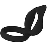 Silicone Penis Enlarger, Cupider Extra Stimulation Cock Rings, Bigger Penis & Harder Erections - Black