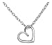 Sterling Silver 18 inch Floating Heart Necklace on Cable Chain