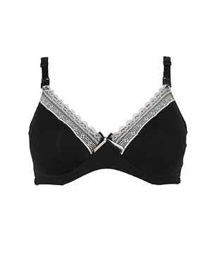 M2b Modal and Crochet Black Lace Nursing T-Shirt Bra