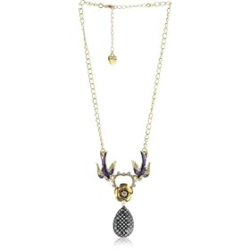Betsey Johnson In the Navy Lucite Teardrop Pendant Necklace