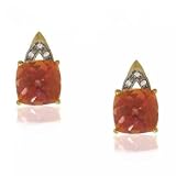 10KT Yellow Gold Stud Earrings w Twilight Topaz Diamond