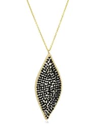 Dana Kellin Sexy and Feminine Marquis Shape Jet Crystal Mosaic Pendant Necklace