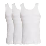 Mens Light Weight 100% Cotton Underwear Sleeveless Vest (Pack of 3)