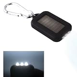 Solar Powered LED Flashlight Keychain