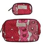 Clinique Fabric Floral Makeup Travel Cosmetic Bag (1 regular +1 mini bags)