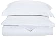 Wrinkle Resistant 300-Thread Count Reversible Cotton Full/Queen Duvet Set, White