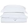 Wrinkle Resistant 300-Thread Count Reversible Cotton Full/Queen Duvet Set, White