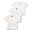 Gerber Brand 3 Pack White Short Sleeve Side Snap Shirt, Newborn