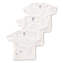 Gerber Brand 3 Pack White Short Sleeve Side Snap Shirt, 0-3 Months