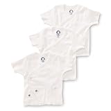 Gerber Brand 3 Pack White Short Sleeve Side Snap Shirt, 0-3 Months