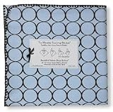 Ultimate Receiving Blanket - Pastel Blue with Brown Circles