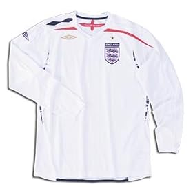 England 07/08 LS Home Soccer Jersey