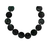 14k White Gold Forest Green Agate Necklace, 20