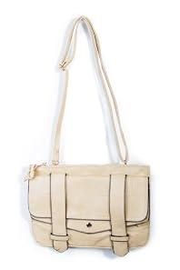 Strapped Up Outlined Satchel in Beige