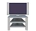 MEDIUM SILVER COLOURED TWIN SHELVED TV STAND Image