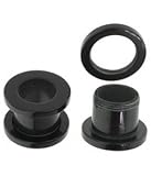 0G Black Acrylic UV Flesh Tunnels / Earlet Ear Plugs Body Jewelry
