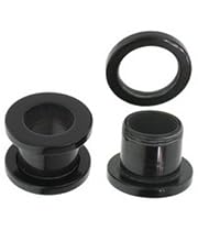 0G Black Acrylic UV Flesh Tunnels / Earlet Ear Plugs Body Jewelry