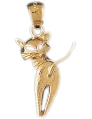 Dazzlers Solid 14k Gold Cat Charm Pendant Available in three colors from jewelsberry (weights: 1.7 grams only)