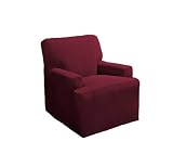 TexStyle Mosaic Stretch 1-Piece Stretch T-Cushion Chair Slipcover, Chianti