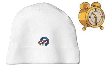 Embroidered Infant Rib Knit Beanie with the image of: alarm clock