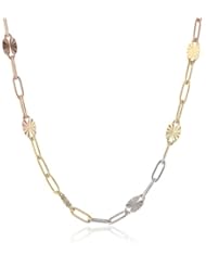 14k Tri Gold Diamond Cut Fancy Chain Necklace
