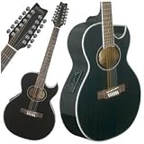 EA912B Festival 12 String Acoustic Electric Guitar (Black)