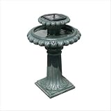 Alpine 821559015174 Solar Birdbath Fountain Leaf Mountain