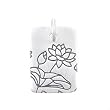 Rectangular Lotus Flower Pendant in Sterling Silver, #8001