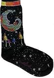 Laurel Burch Socks-Mystic Moon -Black