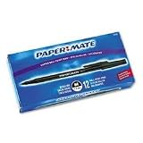 Paper Mate(R) Ballpoint Stick Pens, Medium Point, 1.0 mm, Black, Box Of 12