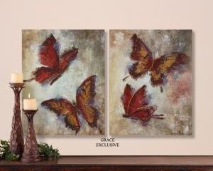 Uttermost Butterfly Dance Wall Art Set of 2