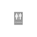 Quartet ADA Approved Restroom Sign, Tactile Graphics, Molded Plastic, 6 x 9 Inches, Gray (01411)